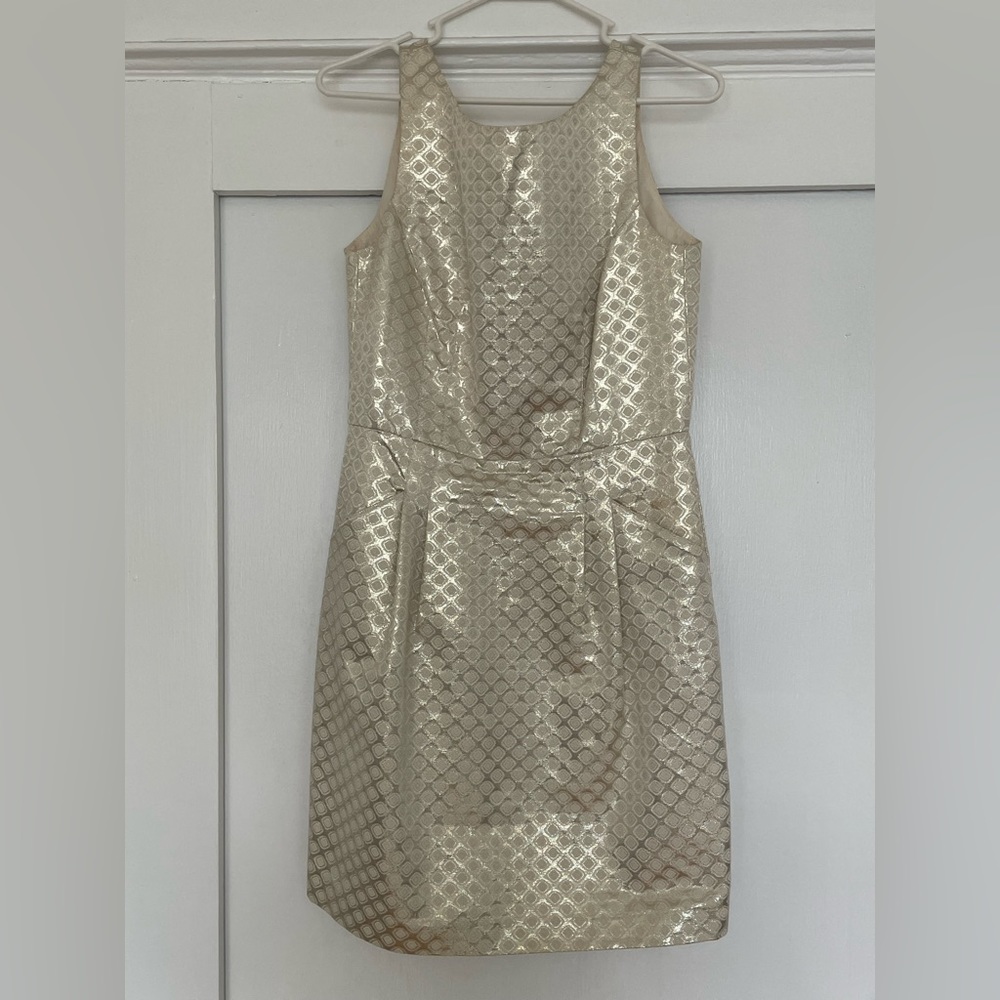 Amazing Dalia gold sparkle shimmer short dress, with pockets!